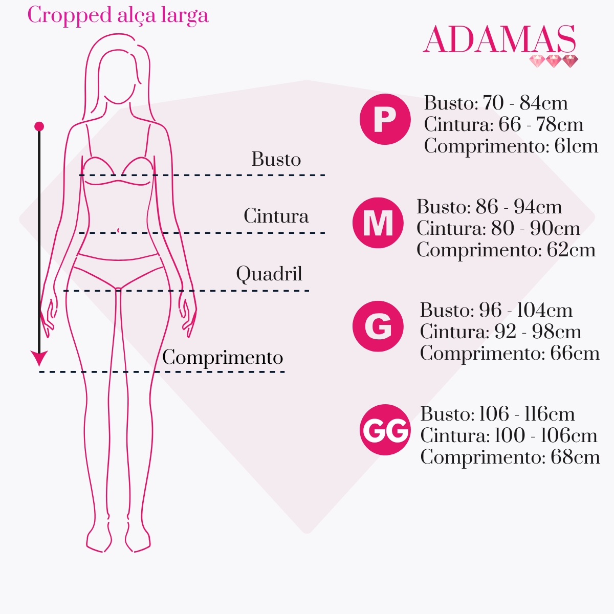Cropped alça larga